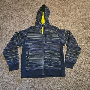 Lululemon Scuba Jacket Mens Sz XL Hoodie Full Zip Up Black Striped Vintage